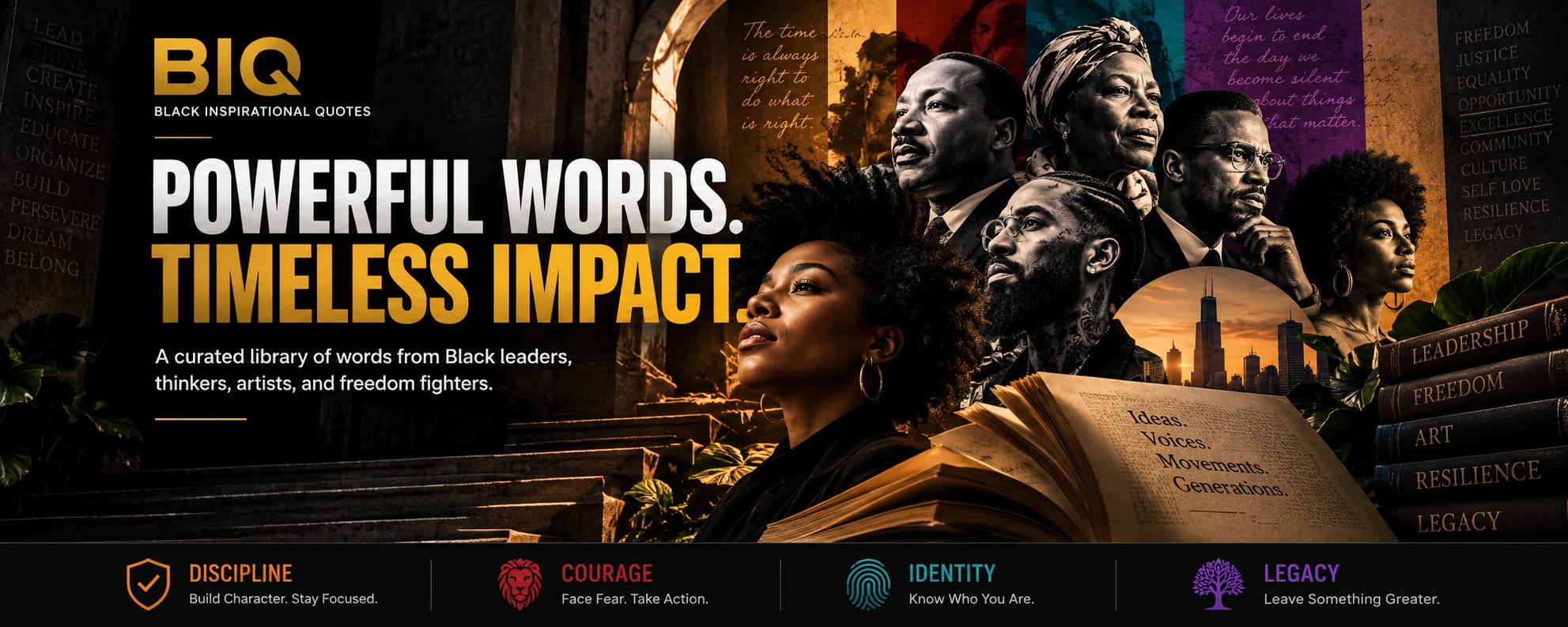 Black Inspirational Quotes — Powerful words. Timeless impact.